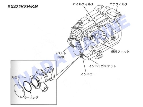 画像1: ディーゼルエンジン消耗部品一覧（SX421KS/SX421KM/SX421KSH）（SX422KSH/SX422KM） (1)